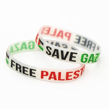 Load image into Gallery viewer, LUKENI 1PC Hot Sale Save Gaza Wristband Free PALESTINE Silicone Bracelets&amp;Banles with Flag Logo Design Women Men Gift SH085