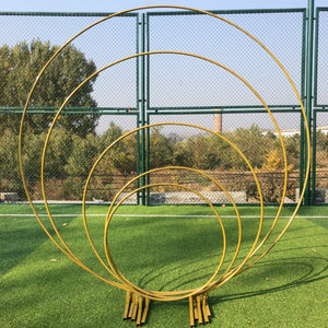 Circle Wedding Arch Background Wrought Iron Shelf Decorative Props DIY Round Party Background Shelf Flower with Frame